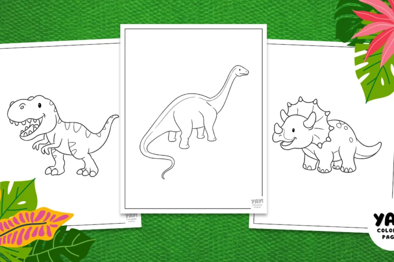Dinosaur Coloring Pages (Free Printables)