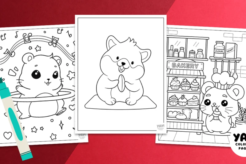 Hamster Coloring Pages (Free Printables)
