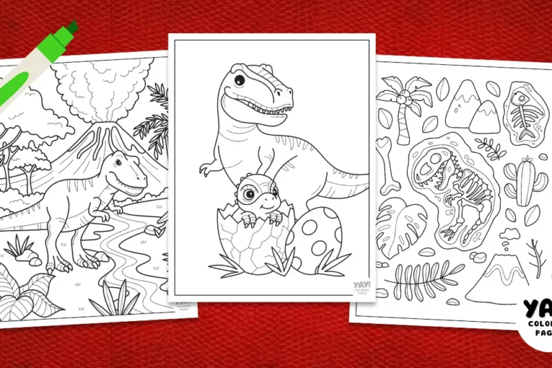 T-Rex Coloring Pages (Free Printables)