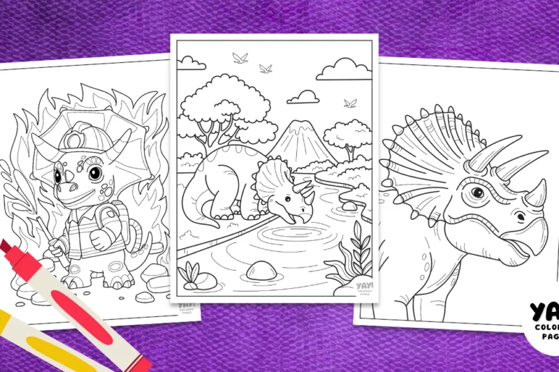 Triceratops Coloring Pages (Free Printables)